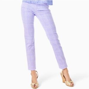 Lily Pulitzer South Ocean High Rise Skinny Pants in Light Lilac Verbana Size 0